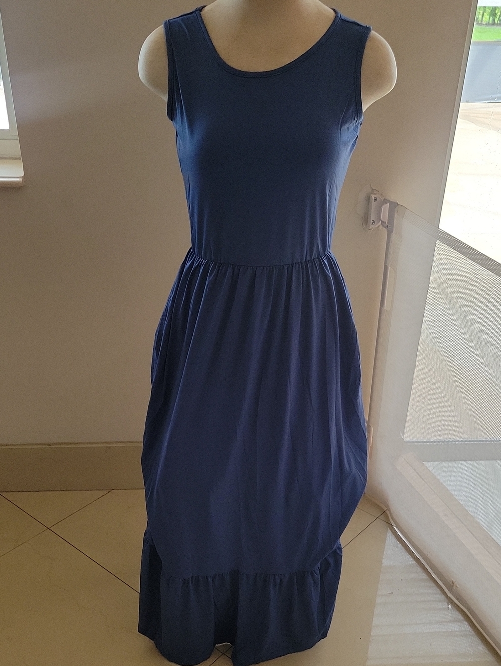 Sleeveless Navy Maxi Dress - Classic Women's Summer Dress